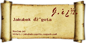 Jakubek Ágota névjegykártya